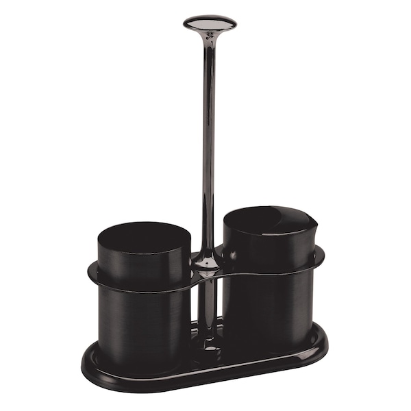 Cream & Sugar Caddy Set, 4 Ounce, Black Onyx